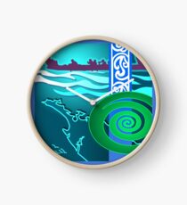 New Zealand Waka Map Clock