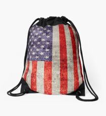 Antique American Flag Drawstring Bag