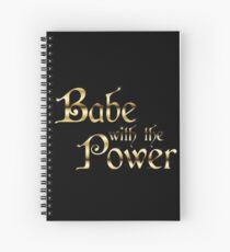 Labyrinth Babe With The Power (black bg) Spiral Notebook