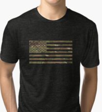 U.S. Flag: Military Camouflage Tri-blend T-Shirt