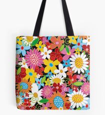 Whimsical Spring Flowers Power Garden Tote Bag