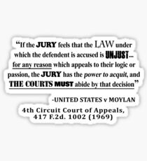 Jury Nullificaton Case Law Quote Sticker