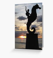 Seahorse Statue - Puerto Vallarta Greeting Card