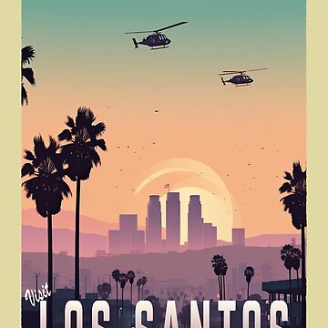 Visit Los Santos - The Bulimic capitol of America - Retro travel poster -  GTA | Greeting Card