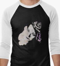 Sick On Sunday: Violet (pin up with roses graffiti portrait) Men's Baseball ¾ T-Shirt