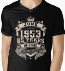 Born in June 1953 - 65 years of being awesome Men's V-Neck T-Shirt