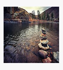 Trail Marker Poudre River Photographic Print