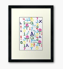 Digits & Letters Framed Print
