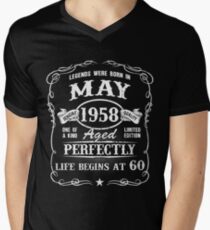 Born in May 1958 - legends were born in May Men's V-Neck T-Shirt