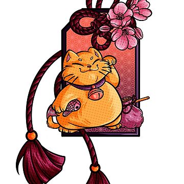 Omamori Japonais Maneki Neko (Rose)