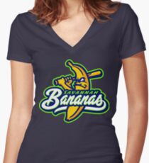 savannah bananas Women's Fitted V-Neck T-Shirt