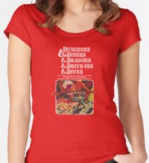 Dungeons & Diners & Dragons & Drive-Ins & Dives: Escape from Flavortown Women's Fitted Scoop T-Shirt