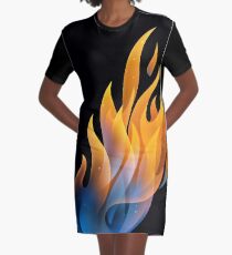 Brennendes Feuer, Flamme T-Shirt Kleid