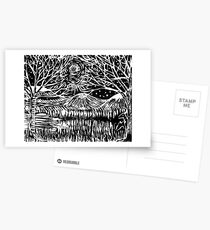 Linocut Print Postcards