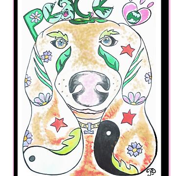 Aperçu de l'œuvre PopDog Art Basset Hound - illustration chien Basset colorée ! de doudouedition