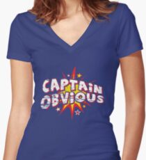 CAPTAIN OBVIOUS Women's Fitted V-Neck T-Shirt