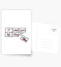 I think you're my missing piece - white Postcards