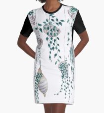 Hanging plants in seashells Graphic T-Shirt Dress