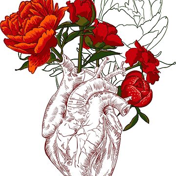 Artwork thumbnail, drawing Human heart with flowers by OlgaBerlet