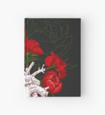 Zeichnen Menschliches Herz mit Blumen Notizbuch