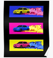 Subaru STi Drift in Color Poster