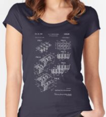 Lego Patent - dunkler Hintergrund Tailliertes Rundhals-Shirt