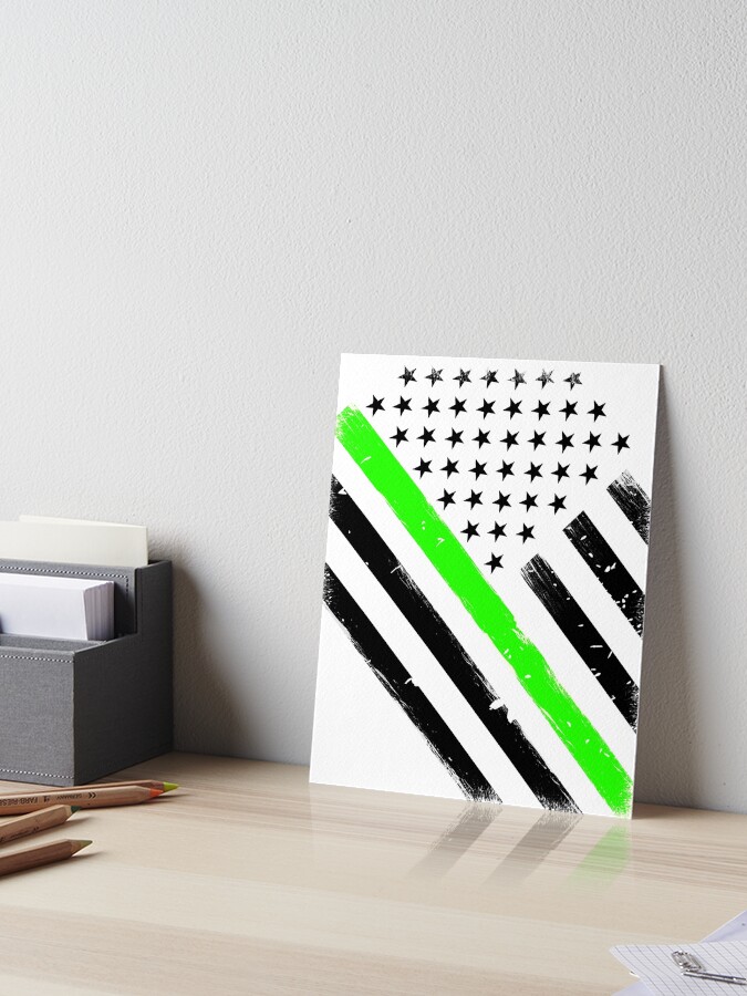 Thin Green Line American Flag Art Board Print By Bluelinegear