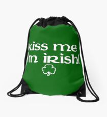 KISS ME I'M IRISH Drawstring Bag