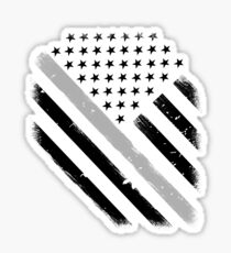 Thin Silver Line Flag Corrections Officer Sticker