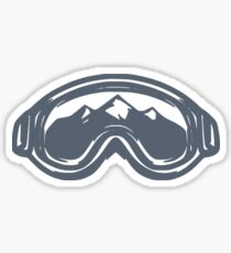 Pegatina Vintage Ski Gafas con montañas