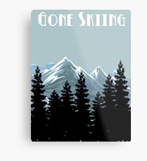 Gone Skiing Vintage Poster Metal Print