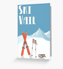 Ski Vail Weinlese-Plakat Grußkarte
