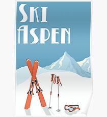 Vintage Ski Aspen Poster Poster