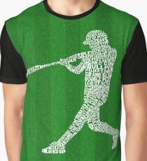Softball Baseball Player Calligram Graphic T-Shirt