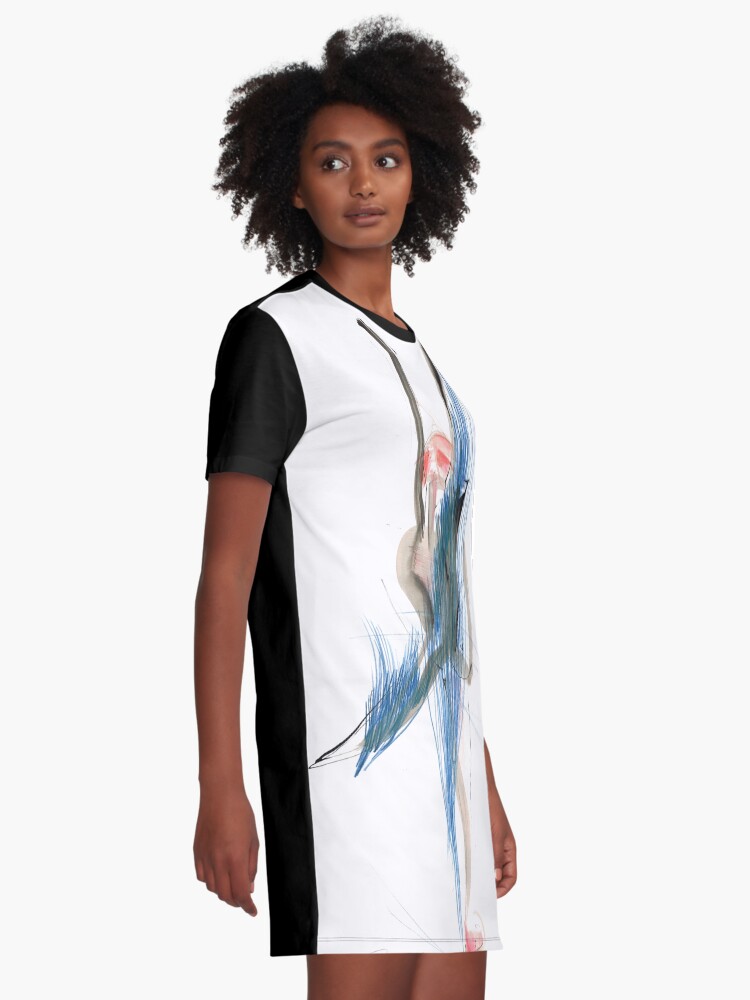 Alternate view of Expressive Dance Drawing Graphic T-Shirt Dress