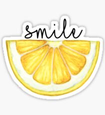 Smile Lemon Slice Watercolor Sticker