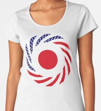 Japanese American Multinational Patriot Flag Series Women's Premium T-Shirt