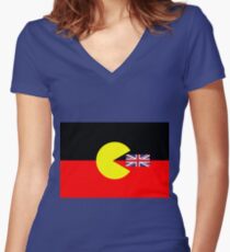 Australische Aborigines-Flagge Shirt mit V-Ausschnitt