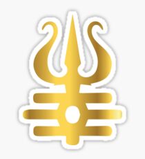 Lord shiva golden trishul designer artwork Sticker