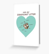 Nette bedeutende Otter, die Hände anhalten Grußkarte