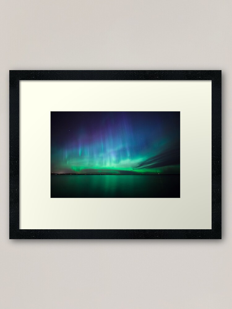 Alternate view of Beautiful northern lights Framed Art Print