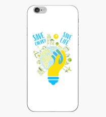 save energy save life - energy, energy efficiency, save money, energy conservation, green energy, savings, recycle, environmental, environmentally friendly iPhone Case