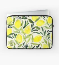 Lemons watercolor on creme white Laptop Sleeve