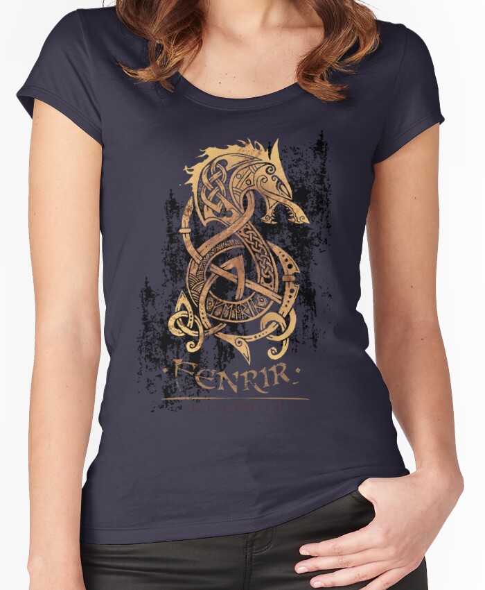 Fenrir: The Nordic Monster Wolf Women's Fitted Scoop T-Shirt