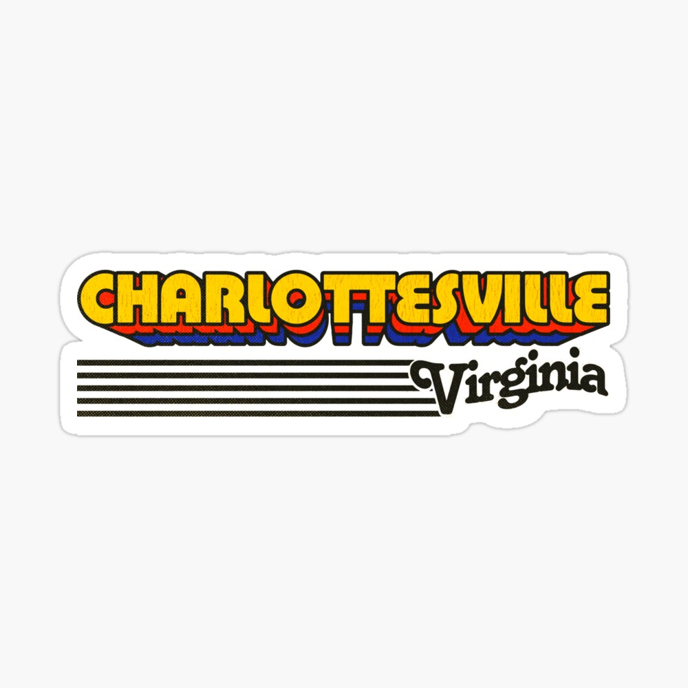 Charlottesville, Virginia | Retro Stripes Sticker