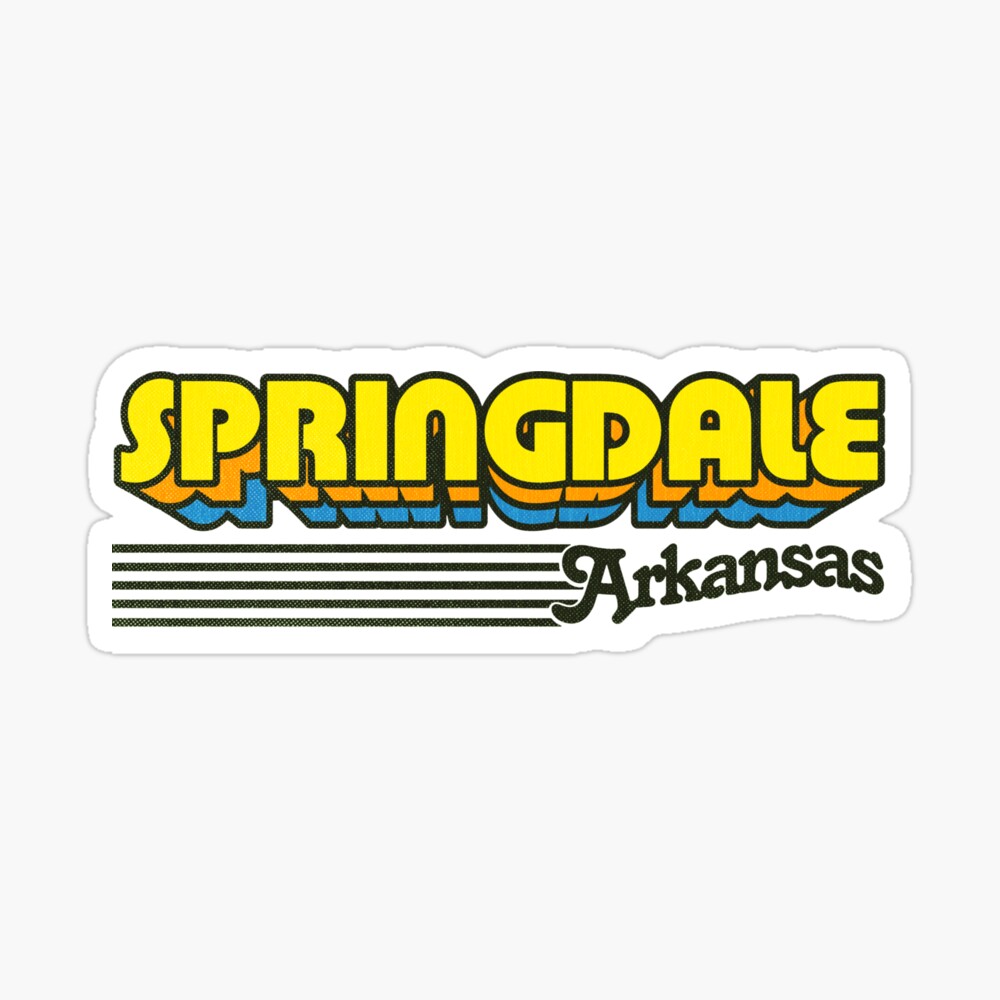 Springdale, Arkansas | Retro Stripes Sticker
