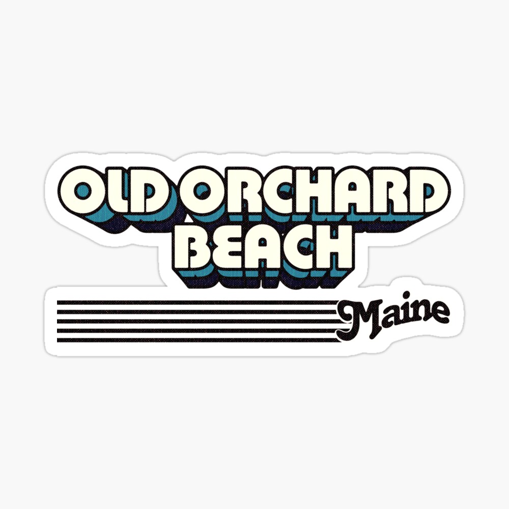 Old Orchard Beach, Maine | Retro Stripes Sticker