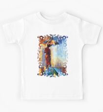 Beautiful Mrs Poppins with an Umbrella abstract Kids Tee