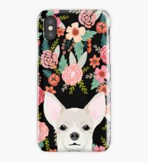Chihuahua face floral dog breed cute pet gifts pure breed dog lovers chihuahuas iPhone Case