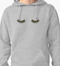 glitter gold eye lashes Pullover Hoodie